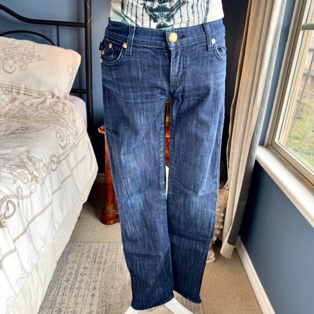 Rock & Republic Gold Chain Low Rise Bootcut Jeans